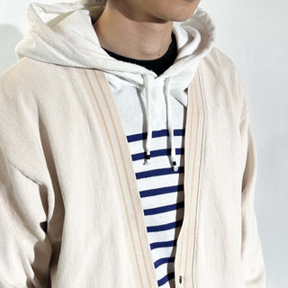 90's Claiborne オフホワイト ヘリンボーン コットン カーディガン