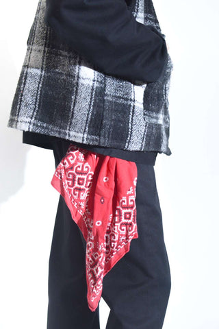 オーバーサイズ チェック メキシカン フーデッド ベスト