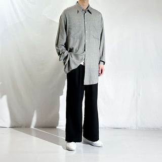 90's～ "made in ITALY" コットン×レーヨン プリント L/Sシャツ