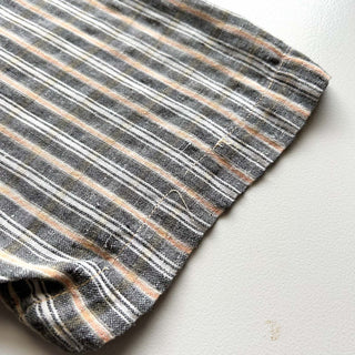 90's～ インドコットン×リネン ストライプ ボタンダウン S/Sシャツ