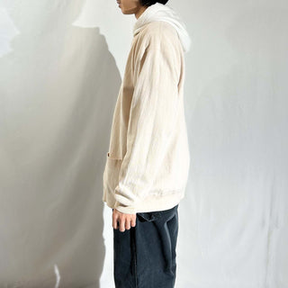 90's Claiborne オフホワイト ヘリンボーン コットン カーディガン