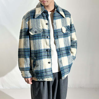 70's～ チェック ウール シャツ ジャケット