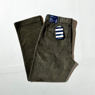90's～ "deadstock" LANDS' END ２タック コーデュロイ パンツ (OLIVEDRAB 33×32)