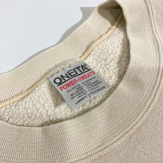 90's ONEITA "made in USA" WISCONSIN ベージュ プリント スウェット シャツ