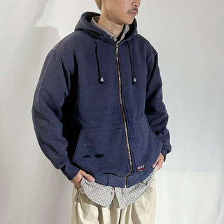 00's WALLO フェード ボロ ダブルフェイス フルジップ スウェット パーカ