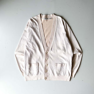 90's Claiborne オフホワイト ヘリンボーン コットン カーディガン