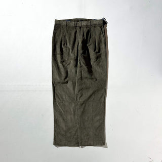 90's～ "deadstock" LANDS' END ２タック コーデュロイ パンツ (OLIVEDRAB 33×32)