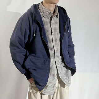 00's WALLO フェード ボロ ダブルフェイス フルジップ スウェット パーカ