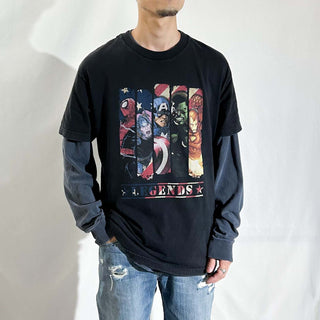 90's～00's marvel "LEGENDS" キャラクター プリント Tシャツ