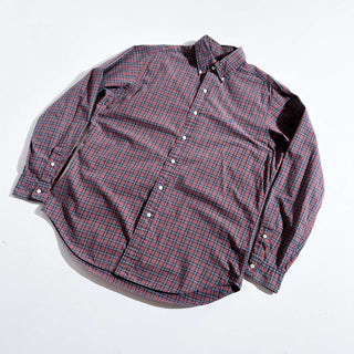 Ralph Lauren ボタンダウン チェック L/Sシャツ(オレンジ×ネイビー)