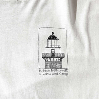 90's "made in USA" JENSEN "ST.SIMONS LIGHTHOUSE-1872" 両面プリント Tシャツ