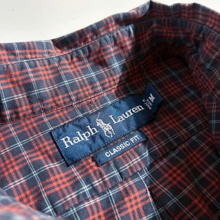 Ralph Lauren ボタンダウン チェック L/Sシャツ(オレンジ×ネイビー)
