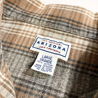ARIZONA チェック オープンカラー L/Sネルシャツ