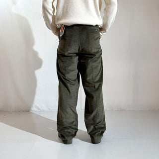 90's～ "deadstock" LANDS' END ２タック コーデュロイ パンツ (OLIVEDRAB 33×32)
