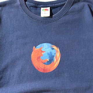 00's FRUIT OF THE LOOM "Get Firefox.com" フェード 両面プリント Tシャツ
