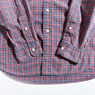 Ralph Lauren ボタンダウン チェック L/Sシャツ(オレンジ×ネイビー)