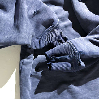 00's WALLO フェード ボロ ダブルフェイス フルジップ スウェット パーカ