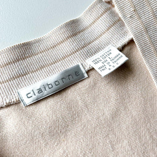 90's Claiborne オフホワイト ヘリンボーン コットン カーディガン