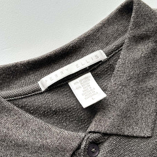 90's PERRY ELLIS コットン×レーヨン ニット S/Sポロシャツ