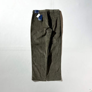 90's～ "deadstock" LANDS' END ２タック コーデュロイ パンツ (OLIVEDRAB 33×32)