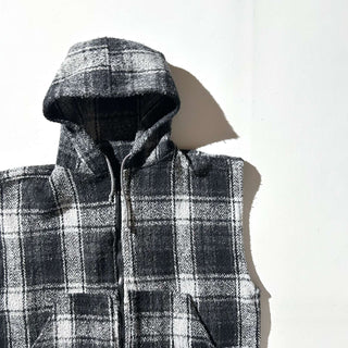 オーバーサイズ チェック メキシカン フーデッド ベスト