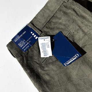90's～ "deadstock" LANDS' END ２タック コーデュロイ パンツ (OLIVEDRAB 33×32)