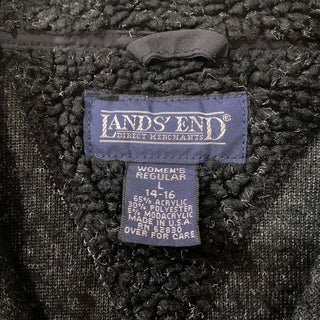 90's "made in USA"  LANDS'END ブラック フリース ベスト