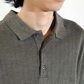 90's PERRY ELLIS コットン×レーヨン ニット S/Sポロシャツ