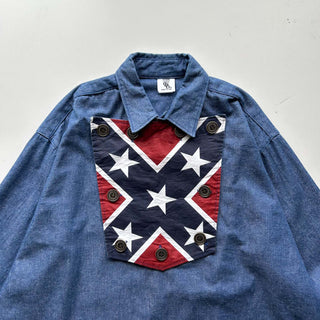 ～90's "made in USA" デニム キャバルリー L/Sシャツ