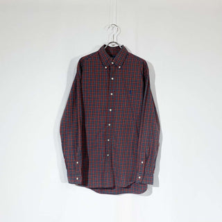 Ralph Lauren ボタンダウン チェック L/Sシャツ(オレンジ×ネイビー)