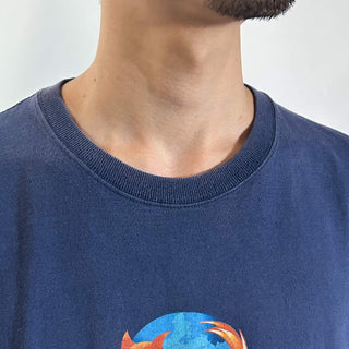 00's FRUIT OF THE LOOM "Get Firefox.com" フェード 両面プリント Tシャツ