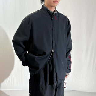 00's GAP ブラック ダブルジップ ドローコード シェル ジャケット