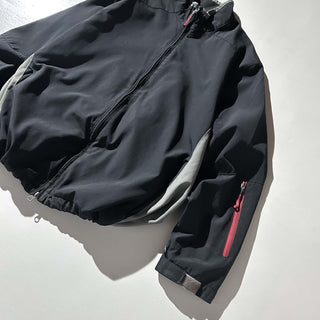00's GAP ブラック ダブルジップ ドローコード シェル ジャケット