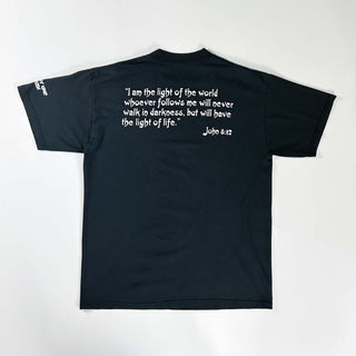 00's Jerzees "ヨハネ 福音書 8章12節" 信仰 両面プリント Tシャツ