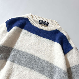 80's～90's "made in USA" PURITAN シェットランドウール マルチボーダー ニット セーター