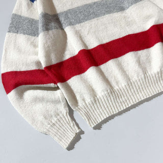 80's～90's "made in USA" PURITAN シェットランドウール マルチボーダー ニット セーター