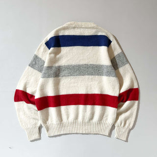 80's～90's "made in USA" PURITAN シェットランドウール マルチボーダー ニット セーター