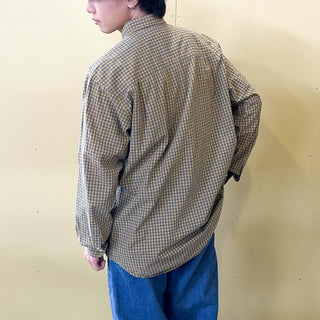 90's Eddie Bauer コットンブロード チェック ボタンダウン L/Sシャツ