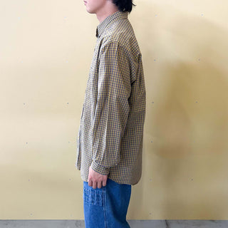 90's Eddie Bauer コットンブロード チェック ボタンダウン L/Sシャツ