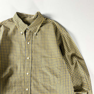 90's Eddie Bauer コットンブロード チェック ボタンダウン L/Sシャツ
