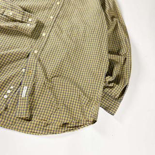 90's Eddie Bauer コットンブロード チェック ボタンダウン L/Sシャツ
