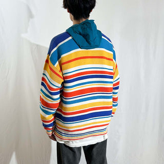 90's～ マルチボーダー コットン ニット セーター