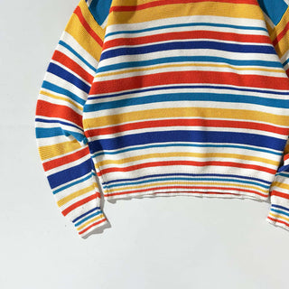 90's～ マルチボーダー コットン ニット セーター