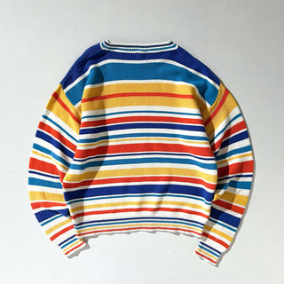 90's～ マルチボーダー コットン ニット セーター