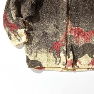90's～ County Clothing Co. ブラウン コンチョボタン 馬 アニマル フリース ジャケット