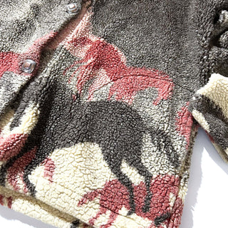 90's～ County Clothing Co. ブラウン コンチョボタン 馬 アニマル フリース ジャケット