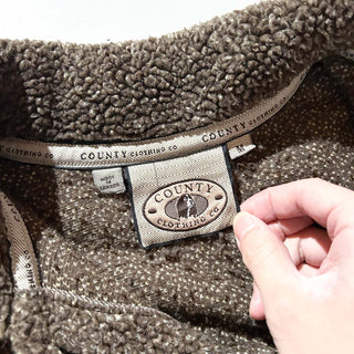 90's～ County Clothing Co. ブラウン コンチョボタン 馬 アニマル フリース ジャケット