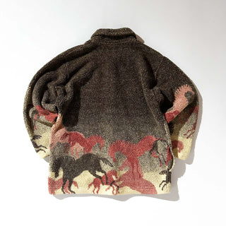 90's～ County Clothing Co. ブラウン コンチョボタン 馬 アニマル フリース ジャケット