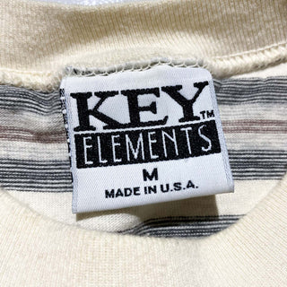90's "made in USA" KEY ELEMENTS マルチ ボーダー Tシャツ