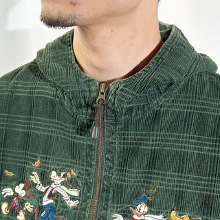 00's the Disney store ドローコード キャラクター コーデュロイ アノラック ジャケット